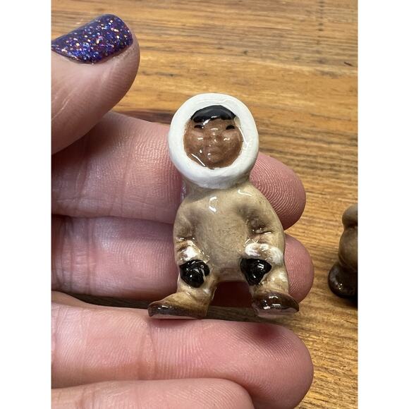 Set of 3 Hagen Renaker Inuit Eskimo Miniatures Figurines Vintage 1986 - Picture 5 of 7